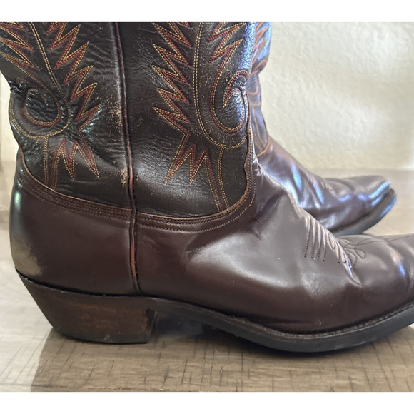Vintage Exotic Nocona Men\'s Cowboy Boots Size 14 E Made In USA Brown Rare main image 5
